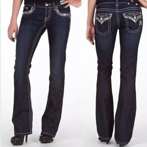 NWOT Miss Me Chain Trim Boot Stretch Jean Size 29 Style JE5438B2L
